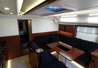 sailing yacht Hanse 505 interior salon table galley navigation desk